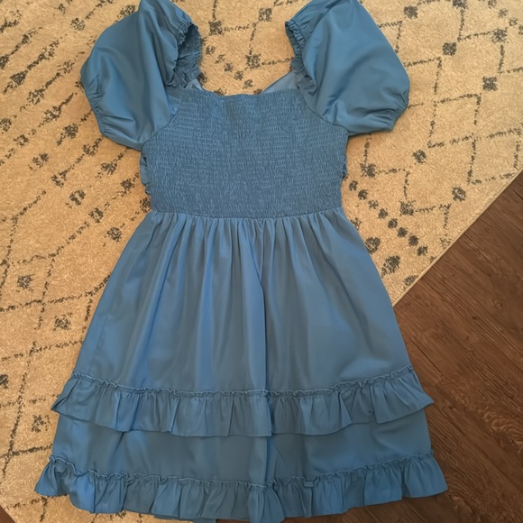 Blue Ruffle Dress L - Picture 7 of 8